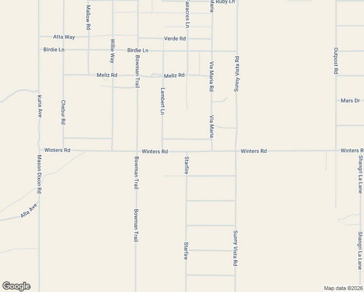 map of restaurants, bars, coffee shops, grocery stores, and more near 60650 Winters Road in San Bernardino County