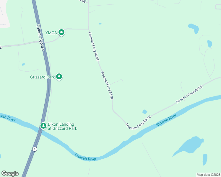 map of restaurants, bars, coffee shops, grocery stores, and more near 537-951 Freeman Ferry Road Southeast in Rome