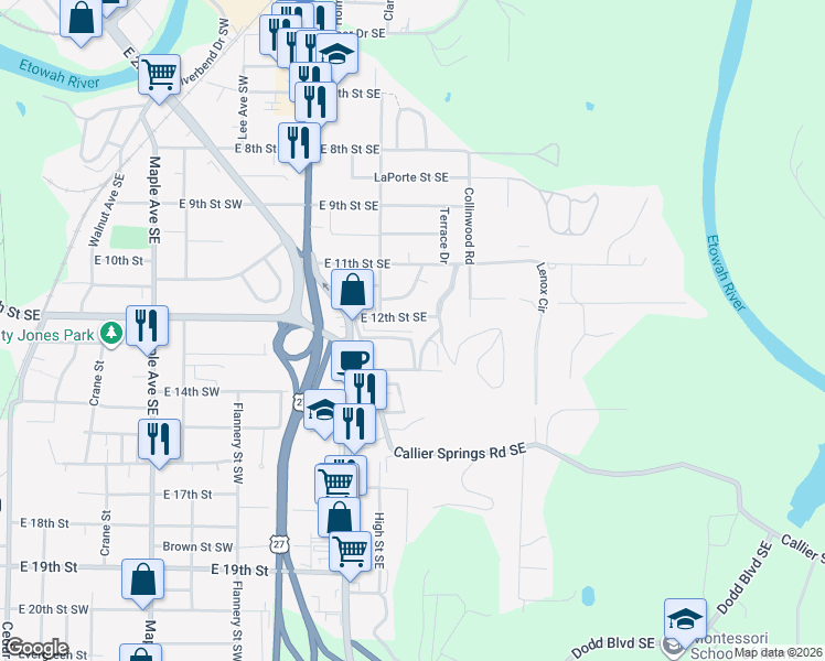 map of restaurants, bars, coffee shops, grocery stores, and more near in Rome