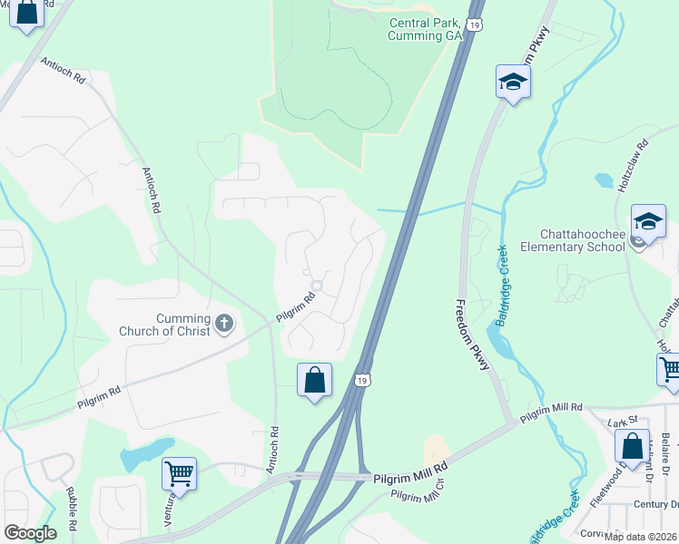 map of restaurants, bars, coffee shops, grocery stores, and more near 2795 Englewood Drive in Cumming