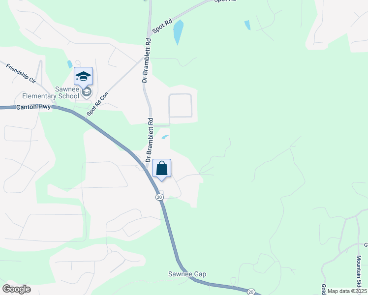 map of restaurants, bars, coffee shops, grocery stores, and more near 1340 Doctor Bramblett Road in Cumming