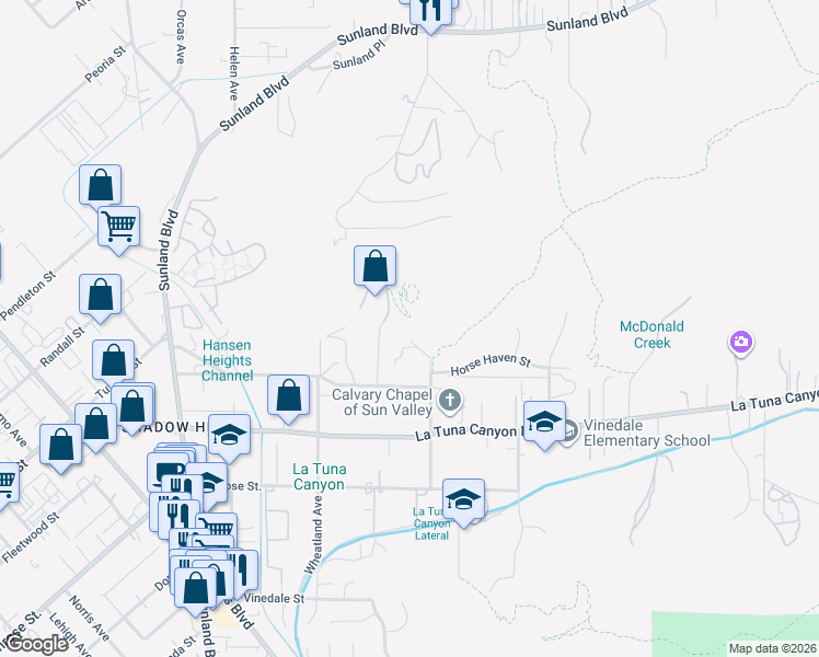 map of restaurants, bars, coffee shops, grocery stores, and more near 9231 Ledge Avenue in Los Angeles