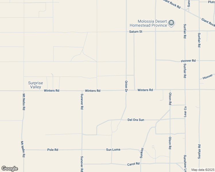 map of restaurants, bars, coffee shops, grocery stores, and more near Winters Road in Joshua Tree