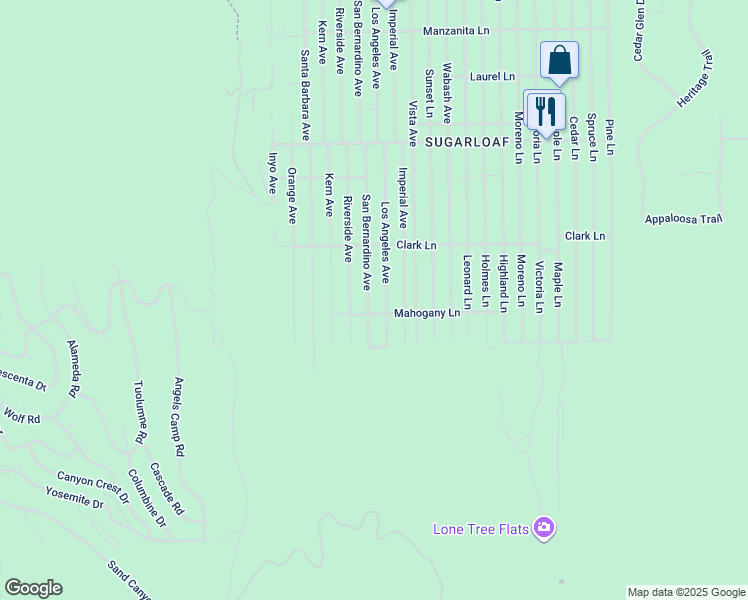 map of restaurants, bars, coffee shops, grocery stores, and more near 809 San Bernardino Avenue in Big Bear
