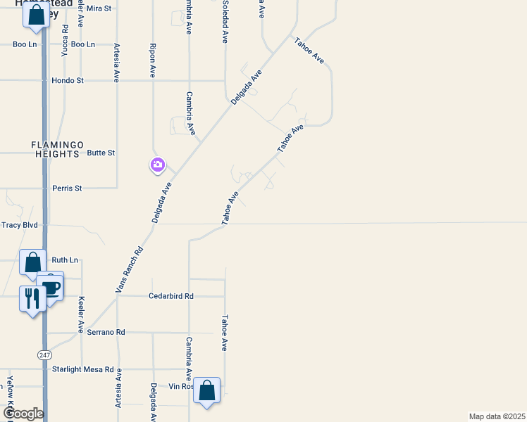 map of restaurants, bars, coffee shops, grocery stores, and more near in Yucca Valley