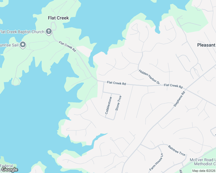 map of restaurants, bars, coffee shops, grocery stores, and more near 5257 Flat Creek Road in Gainesville