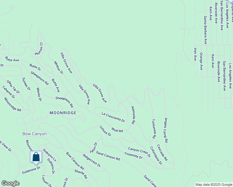 map of restaurants, bars, coffee shops, grocery stores, and more near 1328 Crescenta Drive in Big Bear