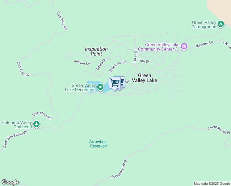 map of restaurants, bars, coffee shops, grocery stores, and more near 33257 Green Valley Lake Road in Green Valley Lake