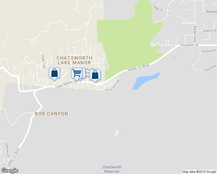 map of restaurants, bars, coffee shops, grocery stores, and more near 23168 Smith Road in Los Angeles County