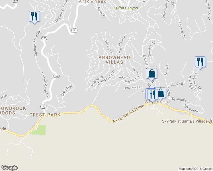 map of restaurants, bars, coffee shops, grocery stores, and more near 882 Oakmont Lane in San Bernardino