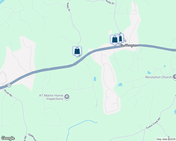 map of restaurants, bars, coffee shops, grocery stores, and more near 283 Wheeler Martin Drive in Canton