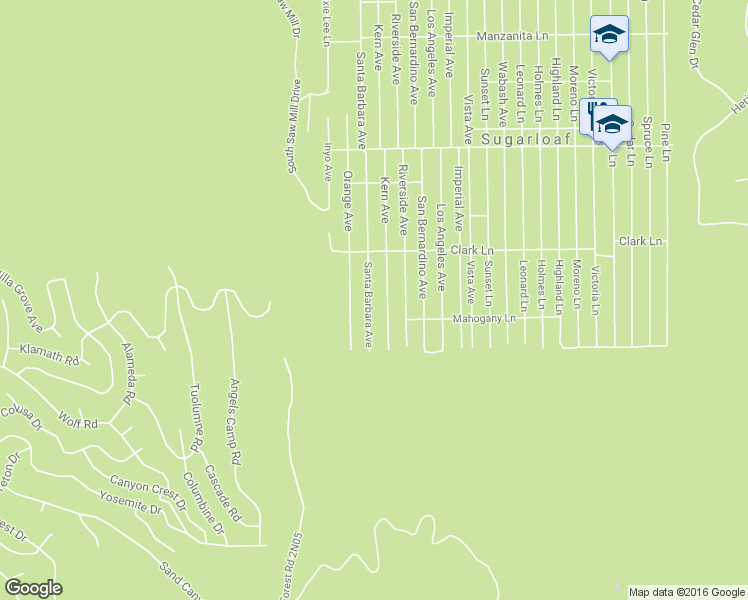 map of restaurants, bars, coffee shops, grocery stores, and more near 797 Santa Barbara Avenue in Big Bear