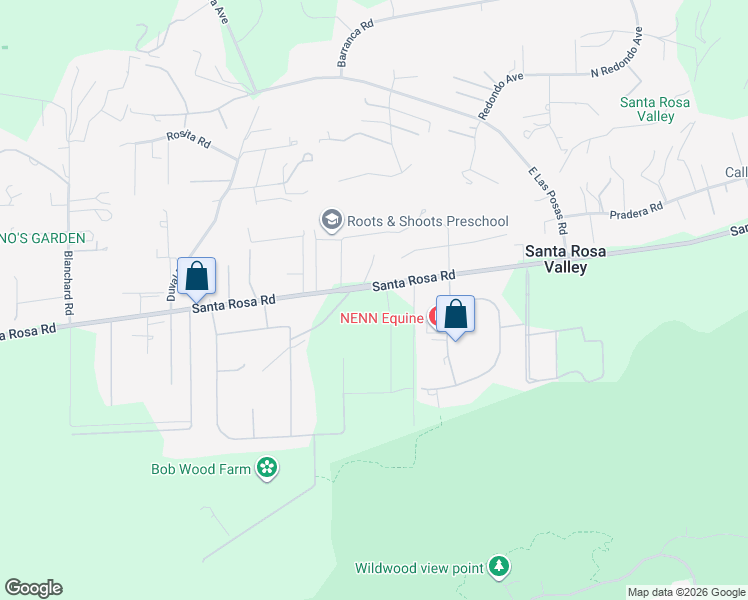 map of restaurants, bars, coffee shops, grocery stores, and more near 2370 Glenside Lane in Ventura County