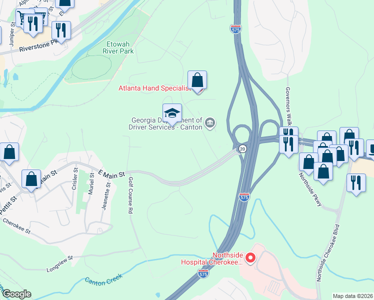 map of restaurants, bars, coffee shops, grocery stores, and more near 160 Reed Street in Canton