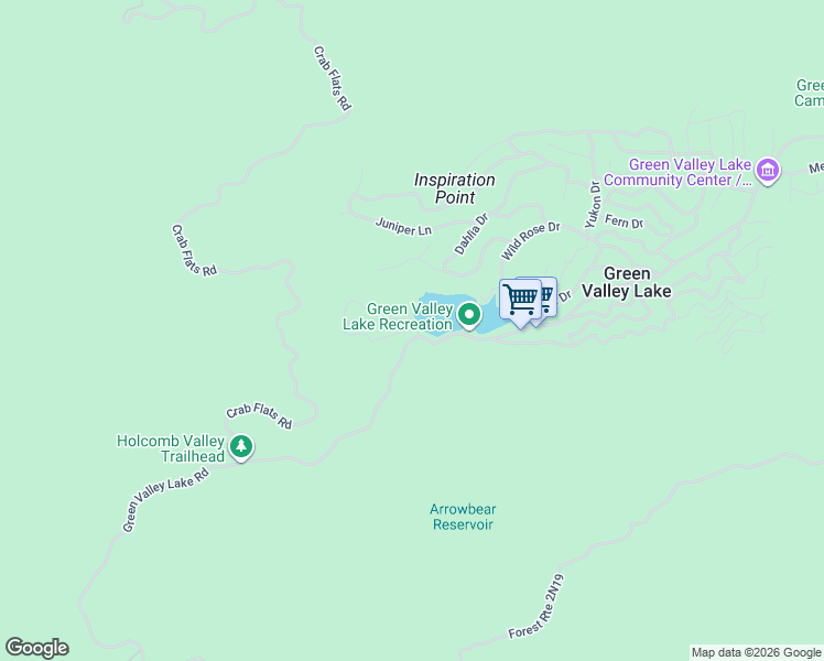 map of restaurants, bars, coffee shops, grocery stores, and more near 33037 Canyon Drive in Green Valley Lake
