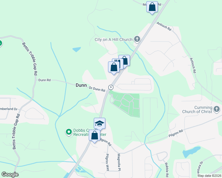 map of restaurants, bars, coffee shops, grocery stores, and more near 1510 Piedmont Lane in Cumming