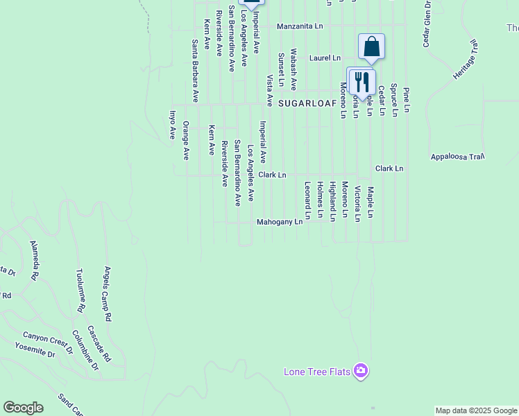 map of restaurants, bars, coffee shops, grocery stores, and more near 798 Imperial Avenue in Big Bear