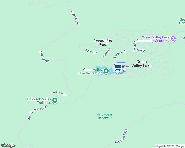 map of restaurants, bars, coffee shops, grocery stores, and more near 33033 Spruce Drive in Green Valley Lake