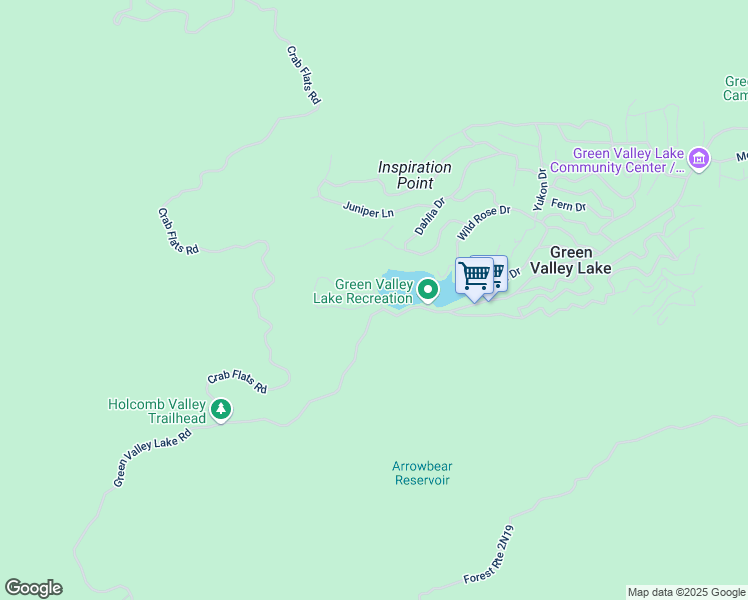 map of restaurants, bars, coffee shops, grocery stores, and more near 33033 Spruce Drive in Green Valley Lake