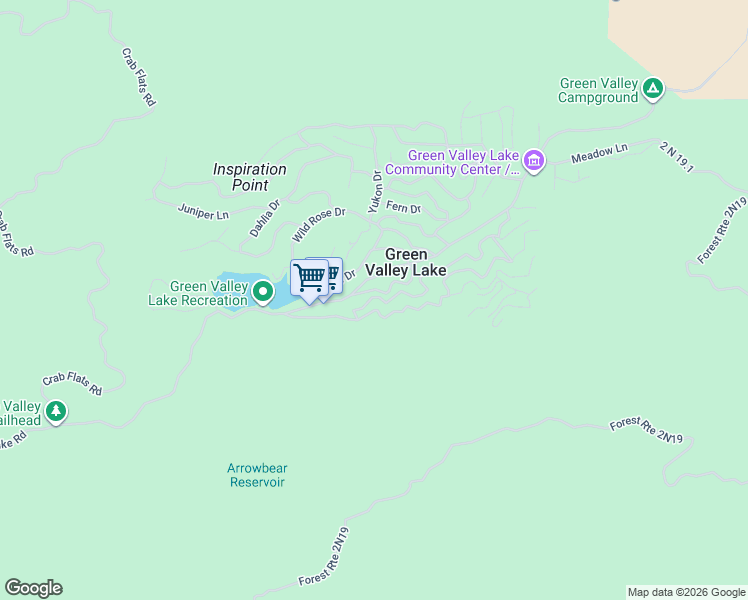 map of restaurants, bars, coffee shops, grocery stores, and more near 33355 Falling Leaf Drive in Green Valley Lake
