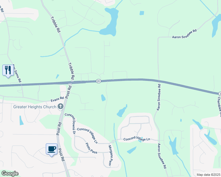 map of restaurants, bars, coffee shops, grocery stores, and more near 3225 Canton Highway in Cumming