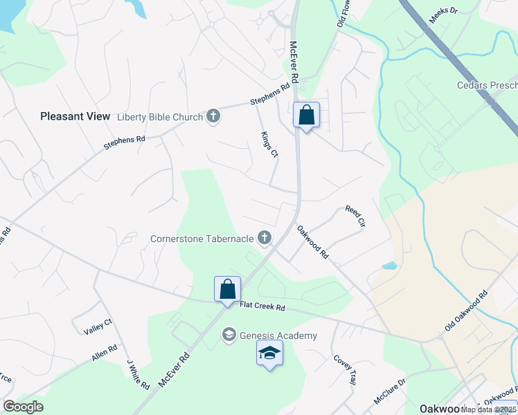 map of restaurants, bars, coffee shops, grocery stores, and more near 5005 Valley Street in Oakwood