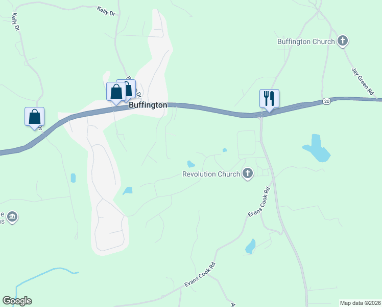 map of restaurants, bars, coffee shops, grocery stores, and more near 105 Widgeon Court in Canton