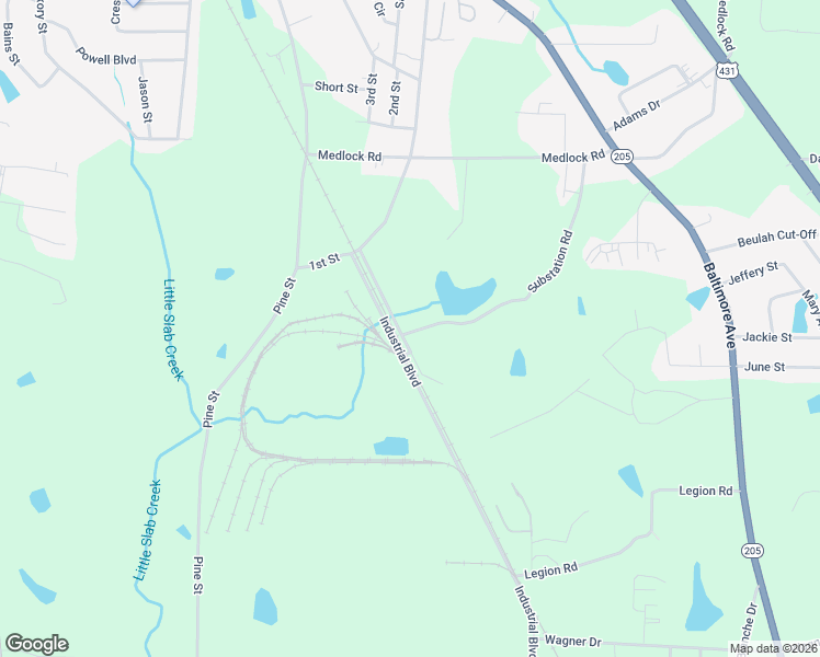 map of restaurants, bars, coffee shops, grocery stores, and more near 275-375 Substation Road in Albertville