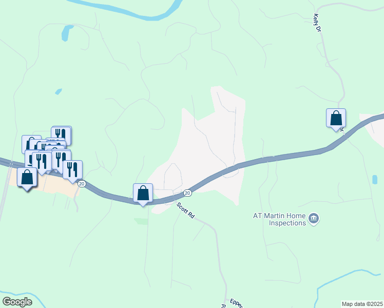 map of restaurants, bars, coffee shops, grocery stores, and more near 3081 Cumming Highway in Canton