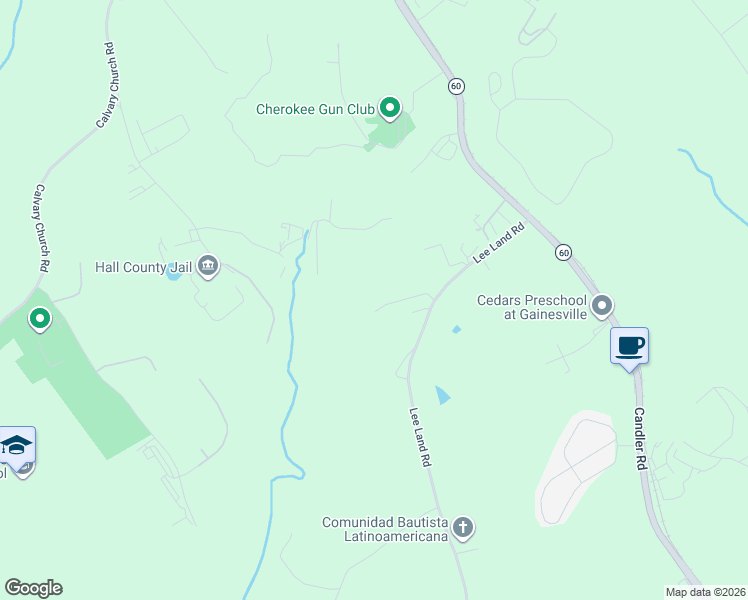 map of restaurants, bars, coffee shops, grocery stores, and more near 2034 Willow Road in Gainesville