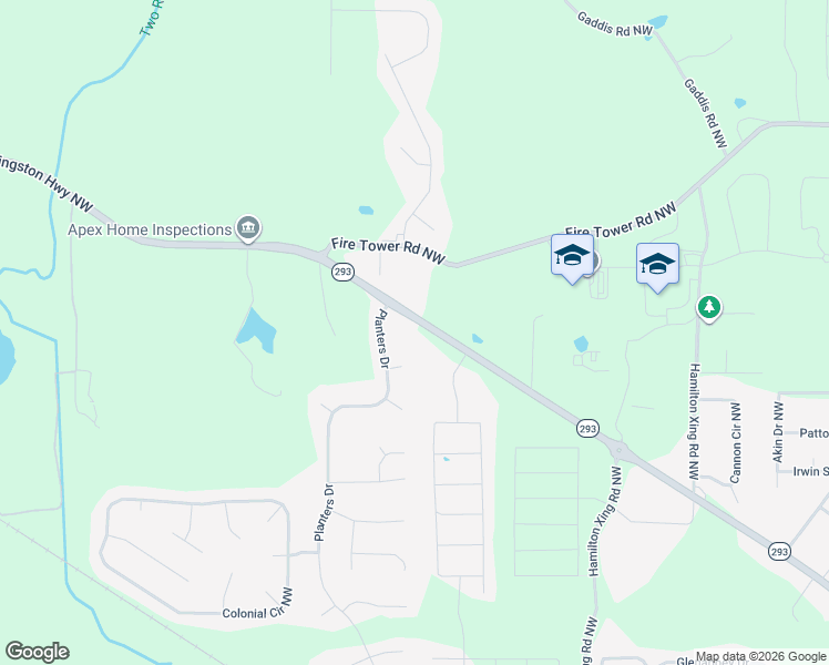 map of restaurants, bars, coffee shops, grocery stores, and more near Georgia 293 in Cartersville