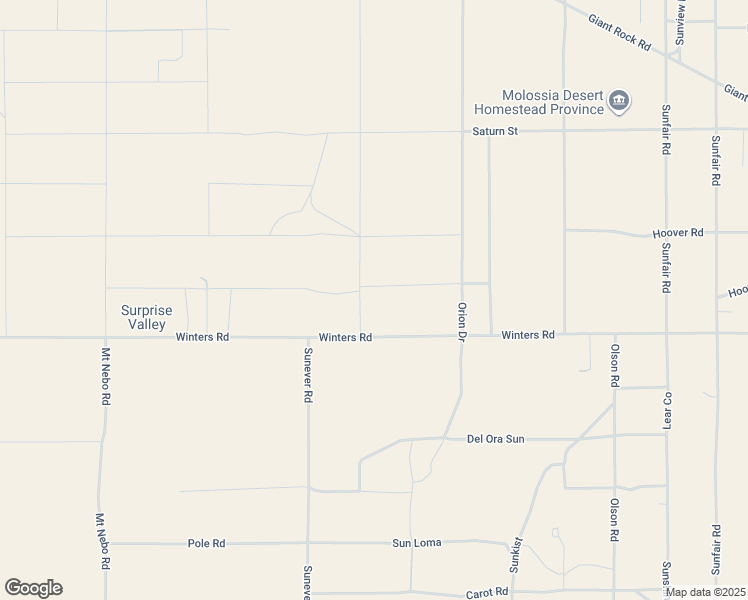 map of restaurants, bars, coffee shops, grocery stores, and more near 64225 Orion Drive in Joshua Tree