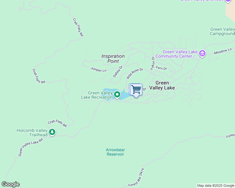 map of restaurants, bars, coffee shops, grocery stores, and more near 33257 Green Valley Lake Road in Green Valley Lake