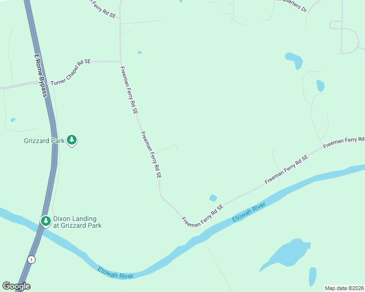 map of restaurants, bars, coffee shops, grocery stores, and more near 627 Freeman Ferry Road Southeast in Rome