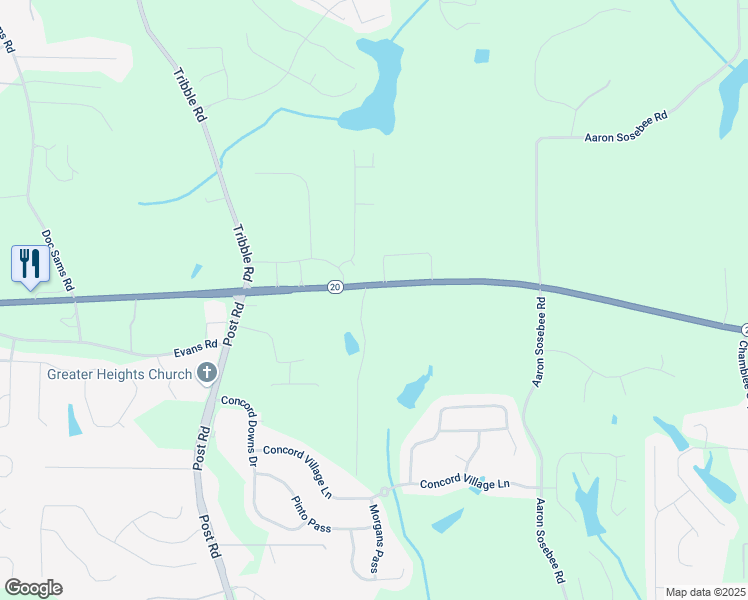 map of restaurants, bars, coffee shops, grocery stores, and more near 3225 Canton Highway in Cumming