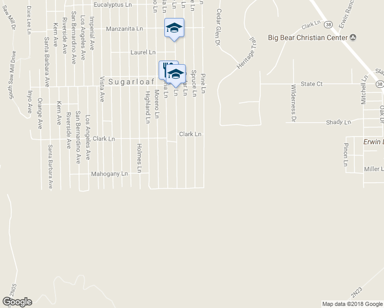 map of restaurants, bars, coffee shops, grocery stores, and more near 766 Spruce Lane in Big Bear