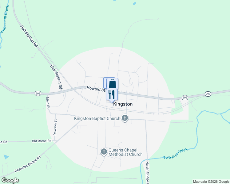 map of restaurants, bars, coffee shops, grocery stores, and more near Kingston Highway in Kingston