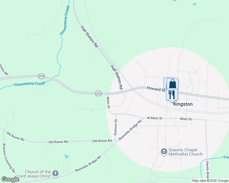 map of restaurants, bars, coffee shops, grocery stores, and more near 142 West Howard Street in Kingston
