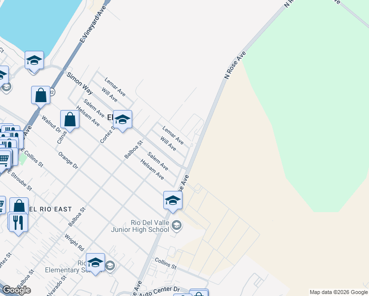 map of restaurants, bars, coffee shops, grocery stores, and more near 1018 Lemar Avenue in Oxnard