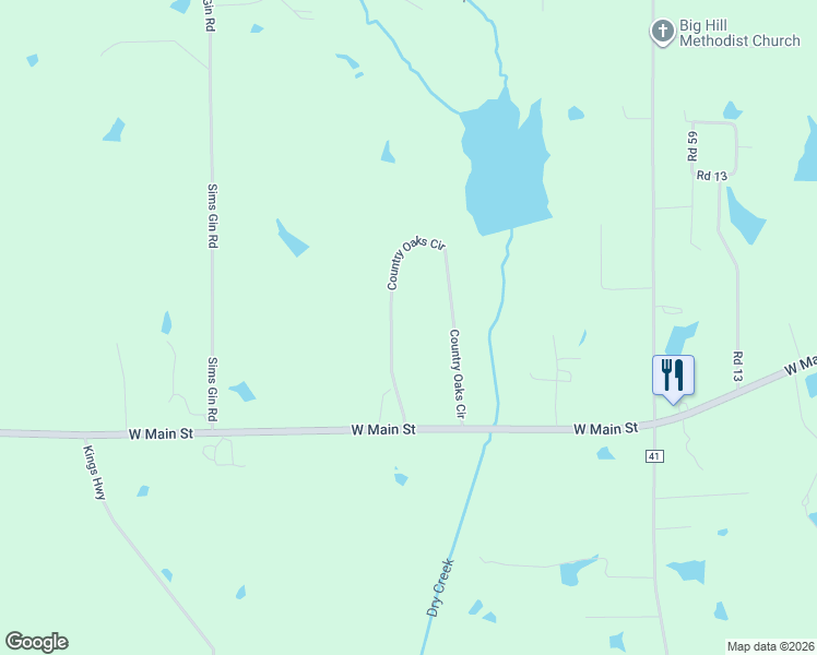 map of restaurants, bars, coffee shops, grocery stores, and more near 232 Country Oaks Circle in Tupelo