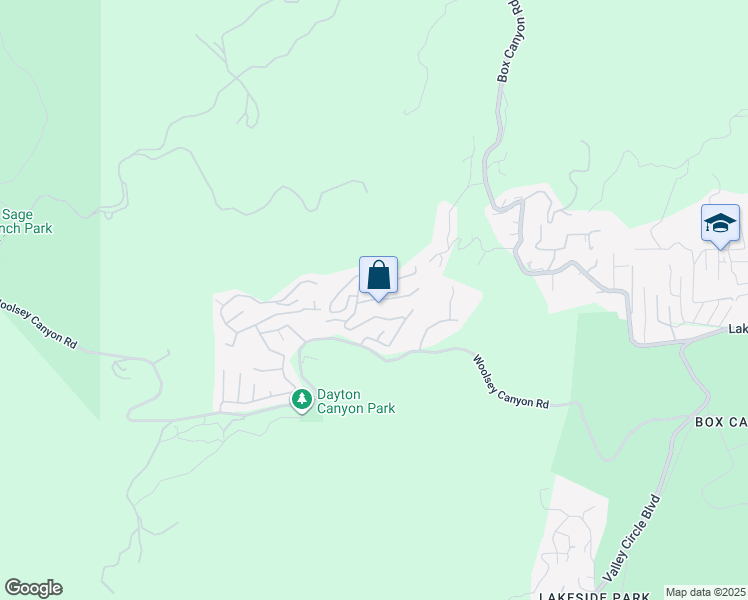 map of restaurants, bars, coffee shops, grocery stores, and more near 24303 Woolsey Canyon Road in Los Angeles County