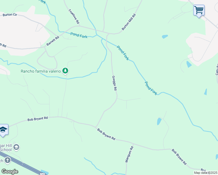 map of restaurants, bars, coffee shops, grocery stores, and more near 3432 Greggs Road in Gainesville