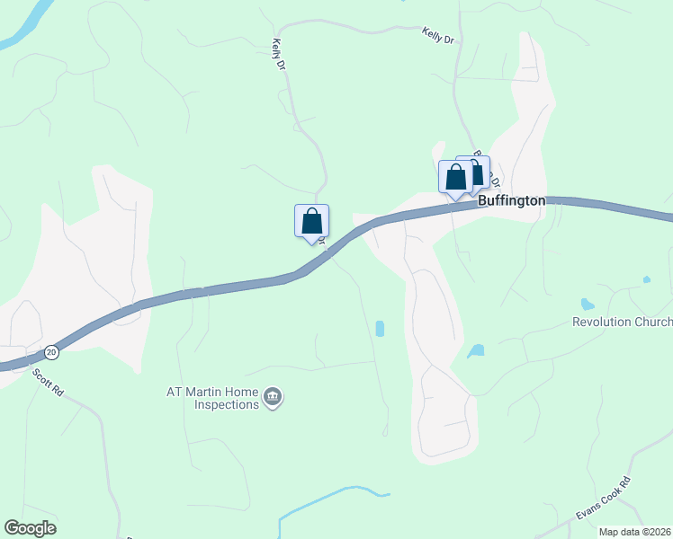 map of restaurants, bars, coffee shops, grocery stores, and more near 3674 Cumming Highway in Canton