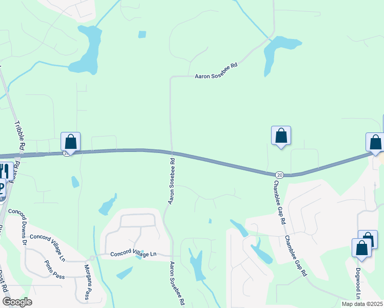 map of restaurants, bars, coffee shops, grocery stores, and more near 2910 Canton Highway in Ball Ground