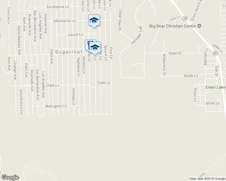 map of restaurants, bars, coffee shops, grocery stores, and more near 747 Pine Lane in Big Bear