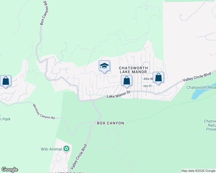 map of restaurants, bars, coffee shops, grocery stores, and more near 23555 Brooks Road in Los Angeles County