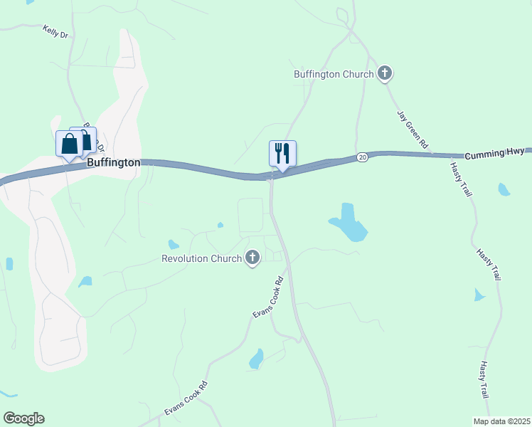 map of restaurants, bars, coffee shops, grocery stores, and more near 9651 Union Hill Road in Canton