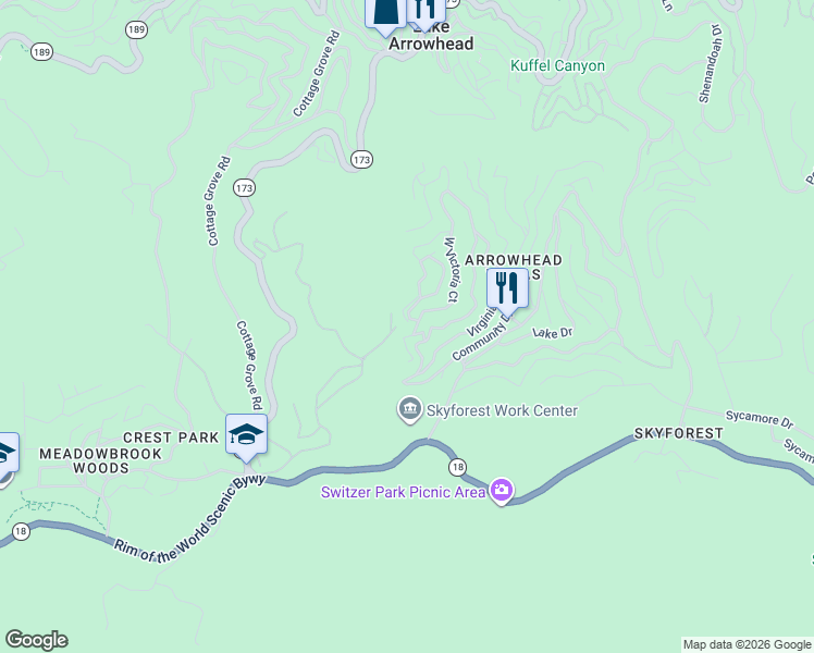 map of restaurants, bars, coffee shops, grocery stores, and more near 788 Buckingham Square in San Bernardino