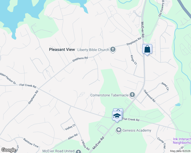 map of restaurants, bars, coffee shops, grocery stores, and more near 5042 Southern Trace Drive in Gainesville