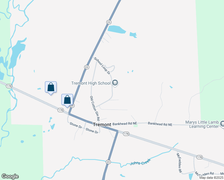map of restaurants, bars, coffee shops, grocery stores, and more near 320 School Loop Drive in Tremont